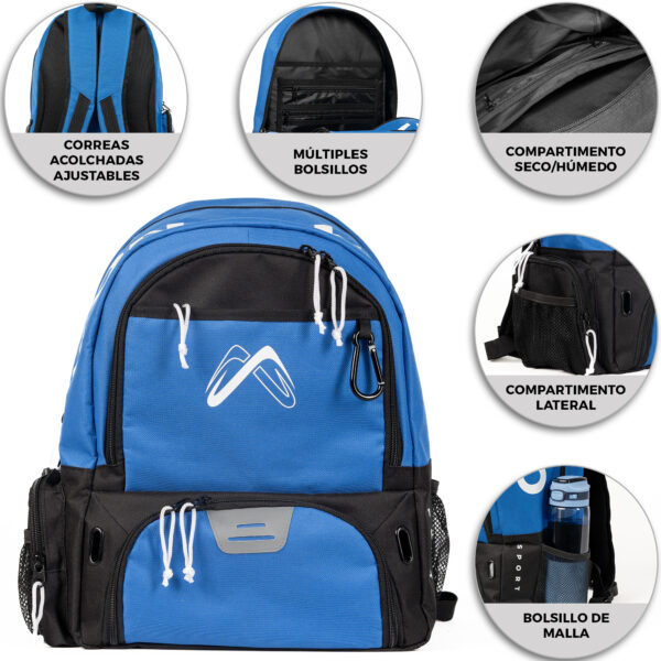 Mochila de Fútbol, Baloncesto, Vóley o Balonmano – Color Azul Negro - Imagen 8