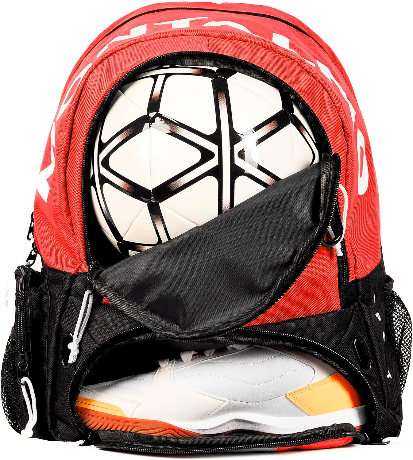mochila futbol naranja