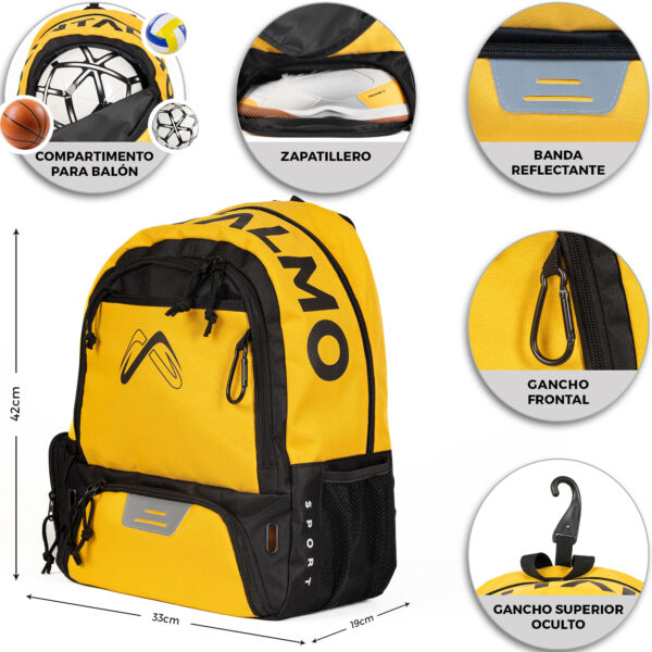 Mochila de Fútbol Amarilla - Imagen 9