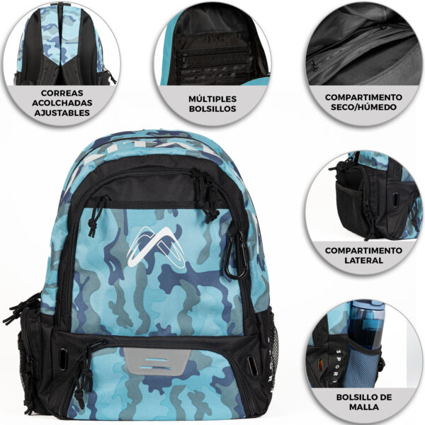 [Edición Limitada] Mochila de Fútbol para Niño - Azul Camuflaje - Imagen 3