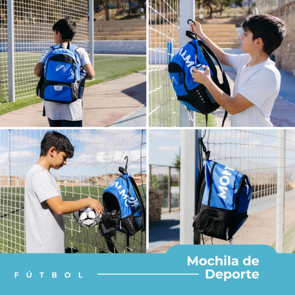 [Edición Limitada] Mochila de Fútbol para Niño - Azul Camuflaje - Imagen 4