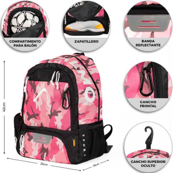 [Edición Limitada] Mochila de Fútbol para Niña - Rosa Camuflaje - Imagen 2