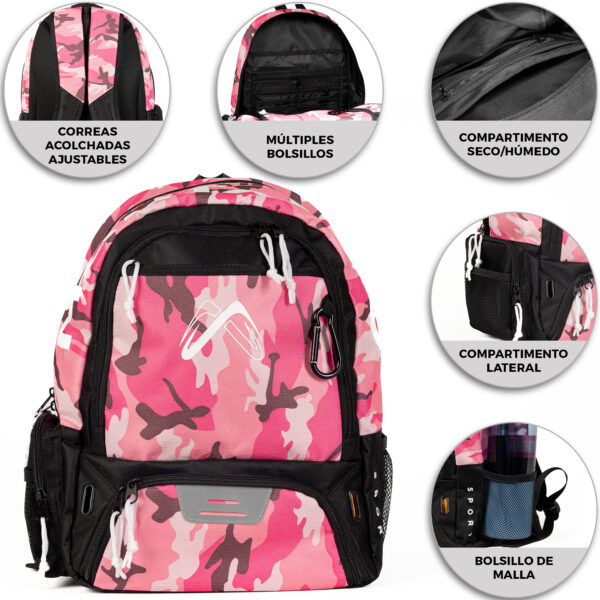 [Edición Limitada] Mochila de Fútbol para Niña - Rosa Camuflaje - Imagen 3