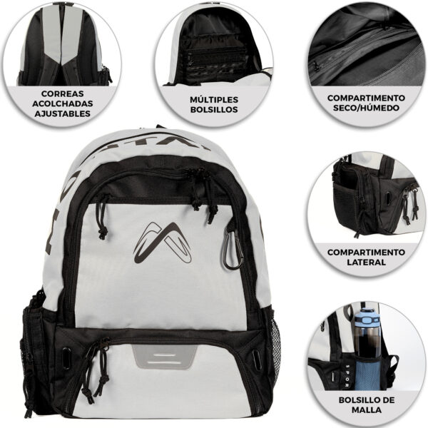 Mochila de Fútbol Gris/Negro+ Toalla - Imagen 2