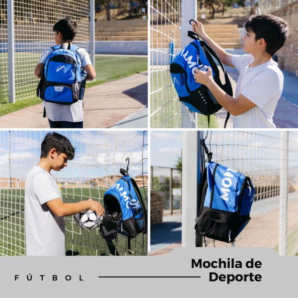 Mochila de Fútbol Gris/Negro+ Toalla - Imagen 4