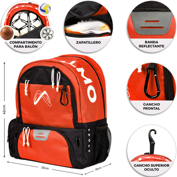 Mochila de Fútbol Naranja + Toalla - Imagen 2